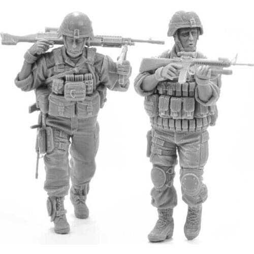 1/35 scale Modern US soldiers were walking 2 people miniatures Resin Model Kit figure Free Shipping