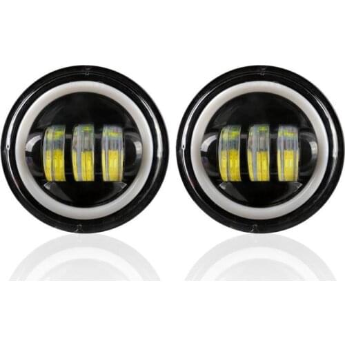 1 Pair 4.5inch LED Auxiliary Spot Fog Passing Light Lamp Headlights Halo Ring For Harley for Electra/Glide 1998 1999 2000-2015