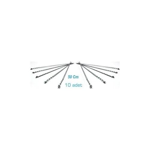 10 PCs! Stainless steel BBQ meat stick long chef grill food holders skewers Needle barbecue fork party skewer for cargo