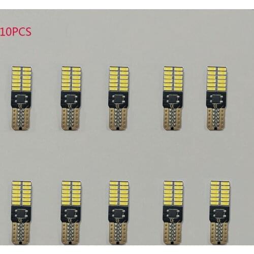 10PCS T10 LED Bulb Canbus 5W5 Car W5W LED Signal Light 12V 6000K License Plate Lights 4014 24SMD White Trunk Lamp Audi 2012 5W