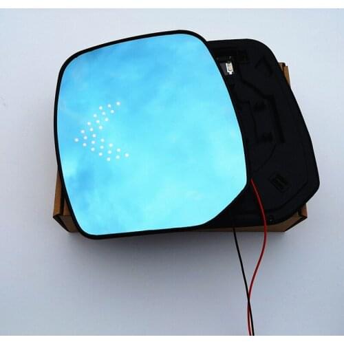 2pcs Blue Wing Mirror Glass Heated Angle Wide Glare Proof LED Turn Signal Lamp for Nissan PATROL ELGRAND E52 ELGRAND RIDER Quest