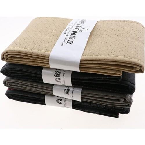 2017 skidproof breathable artificial leather DIY 38cm car steering wheel cover for Volkswagen vw POLO Tiguan Passat CC Golf