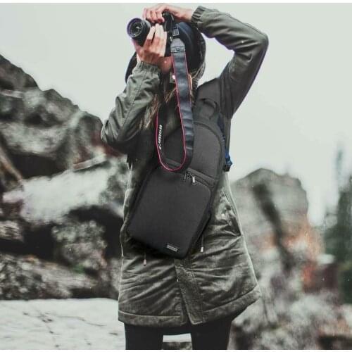 2020 New Fashion Camera Bag Case Waterproof Sling Backpack Outdoor Multifunctional One Shoulder Solid Color Fashion Leisure
