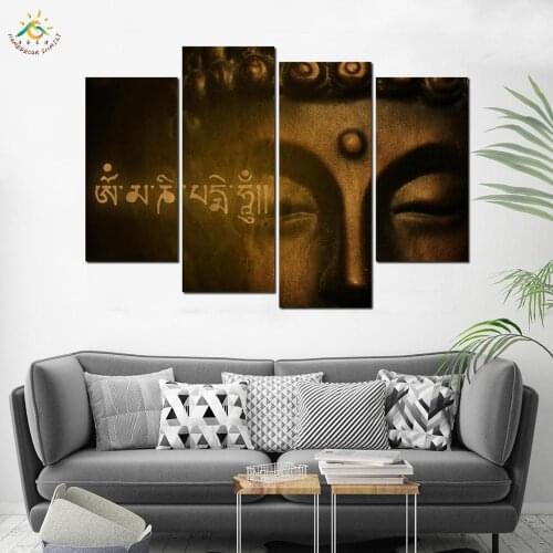 3-4-5 Pieces The Golden Buddha Painting Canvas Printings Room Decoration Canvas Picture for Living Room Home Decoration