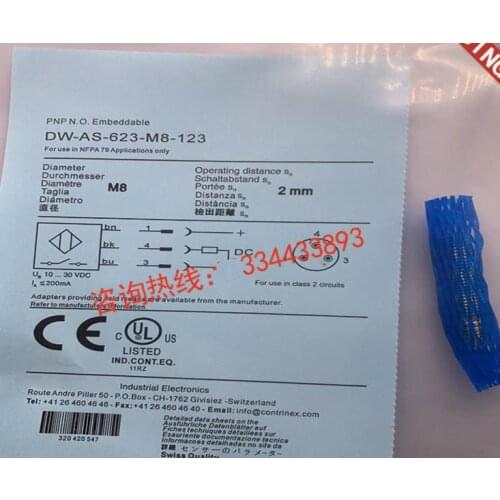 3pcs New High Quality Plug-in sensor Proximity switch DW-AS-623-M8-123