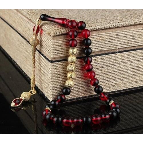 33 Beads Fire Amber (Fire Amber) muslim Prayer Tasbih Misbaha Islamic Jewelry Subha Capsule Cut Tassel 925 Caliber Silver