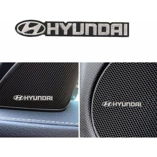 3D Car Styling Sticker Aluminum Emblem interior Speaker audio Badge for Hyundai Santa Sonata Solaris Azera Creta I30 Ix25 Elant