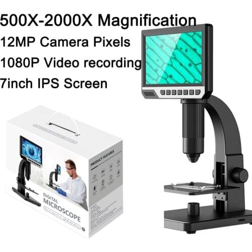 7 Inch IPS High Definition Screen 2000x Digital Microscope Camera Industrial Multipurpose Camera Watch Repair Tool