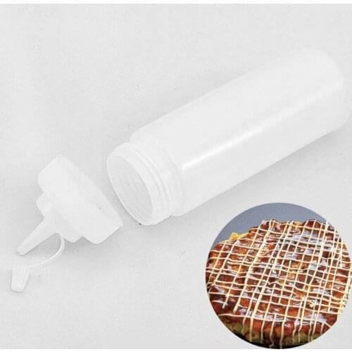 BBQ Ketchup Saus Dispenser Flessen Olijfolie Doseren Gereedschap Keuken Mayonaise Squeeze Pot Witte Veilig Plastic Fles met O0A9