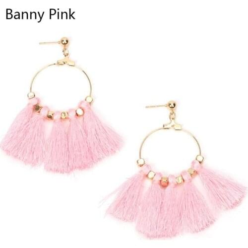 Ethnic Metal Geo Pendant Studs Earrings For Women Bohemia Tassel Statement Post Earrings Fashion Jewelry Pendientes Big Earrings