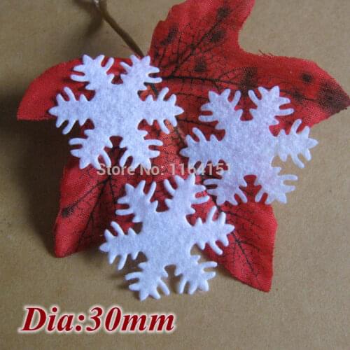100pcs 30mm Non-woven non-woven colorful felt snowflake patch Felt Appliques for DIY Sewing Supplies Craft Accessories