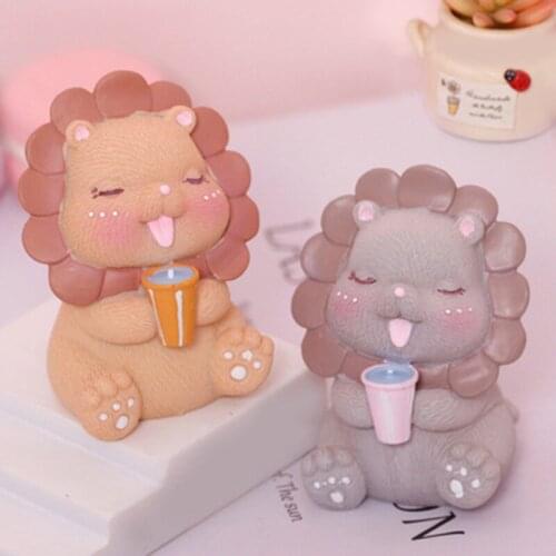 ZOCDOU 1 Piece Creative Cute Little Lion Small Statue Little Figurine Crafts Figure Ornament Miniatures