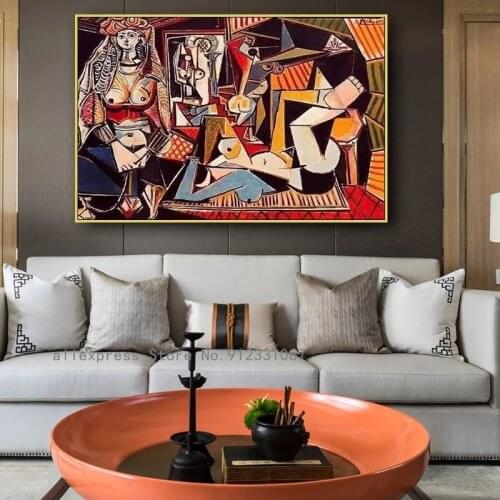 Woman of Algier Pablo Picasso Art Paintings Prints on Canvas Abstract Woman Portrait Posters Wall Art Pictures for Home Decor