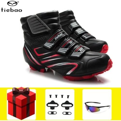 TIEBAO Winter cycling shoes sapatilha ciclismo mtb Mountain Bike Men sneakers chaussure vtt Windproof superstar Athletic Boots