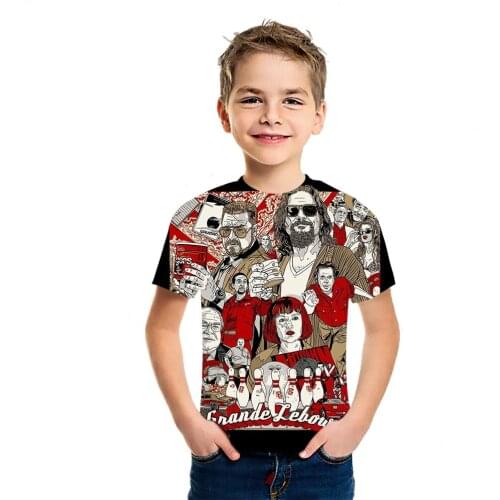 The Big Lebowski Summer Boutique 3D Printing Boys And Girls T-Shirt Fashion Casual Short Sleeve Childrens Sports Top