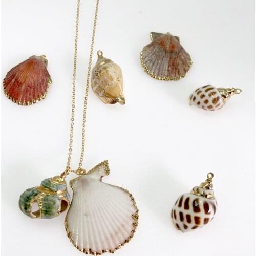 Summer Collection Jewelry Natural Shell Pendant Necklace Simple and Delicate Chain Necklaces for Women Best Gift Accessories