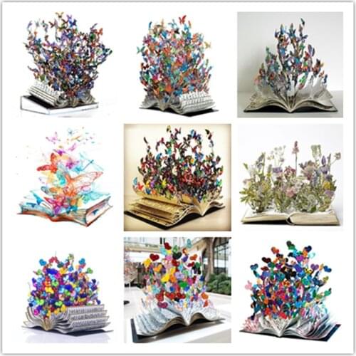 LOUVIZEM New 5D Diamond Painting Colorful Butterfly Full Square / Round Art Book Embroidery Cross Stitch Home Decor Painting