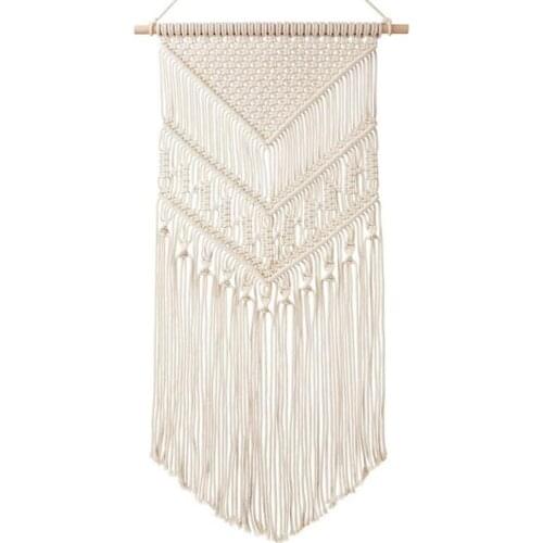Macrame Woven Wall Hanging Boho Chic Bohemian Room Geometric Art Decor Beautiful Apartment Dorm Room Decoration Hand-woven Decor