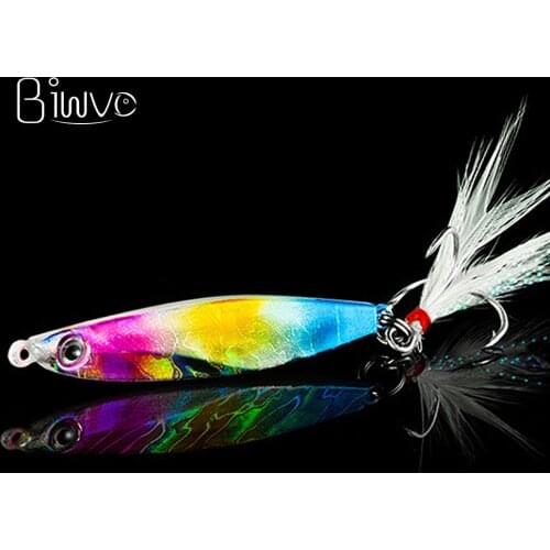 Biwvo Metal Jig Lures Crankbaits Artificial Bait 7 14 18 30g Winter Hard Fishing Goods For Fishing Tinsel Ice Swimbait Jigging