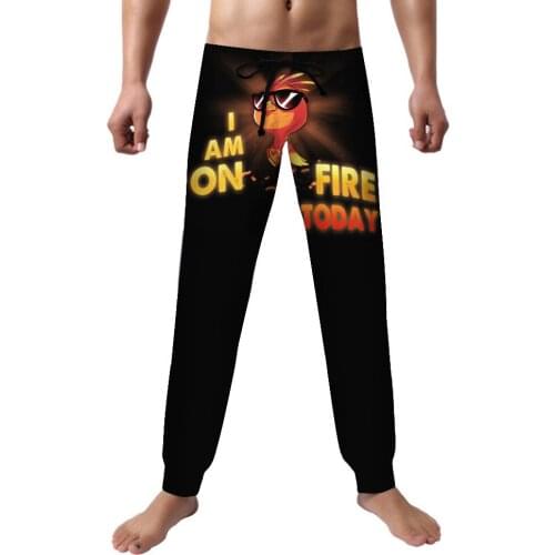 Mens trousers Fashion drawstring Printed Home Casual Trousers Pajamas Thin Elastic Straight Sports Jogger Pencil Pants Male #40