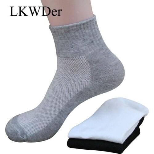 LKWDer 3 Pairs Mesh Breathable Mens Socks Short Ankle Socks Men Cotton High Quality Male Socks Meias HOT SALE 2021 DropShipping