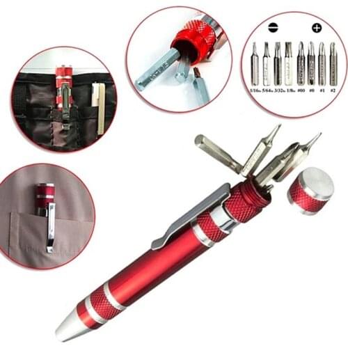 Multifunction 8 In 1 Mini Aluminum Precision Pen Screw Driver Screwdriver Set Repair Toolsfor Cell Phone Hand tool
