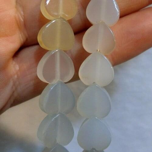 Wholesale 240pcs White Agates Tourmaline Quartz Natural Stone Heart Beads For Making Jewelry Accessories Findings Free Shipping