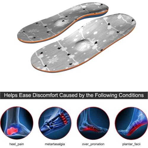 Gray Printing iFitna Memory Foam Original High Arch Support Insoles for Men and Women flat feet Orthotic Inserts