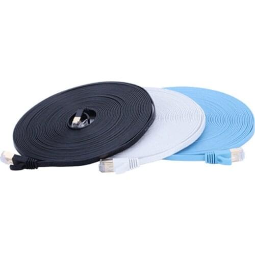 Flat RJ45 Cat7 Ethernet Cable 10Gbps Computer Network Patch Cord Cat 7 Shielded RJ 45 LAN Wire For Modem Router 10m 20m 25m 30m