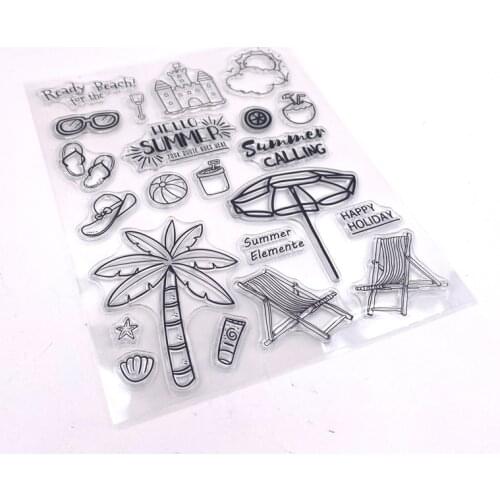 KLJUYP Beach Clear Stamps Scrapbook Paper Craft Clear stamp scrapbooking 04271