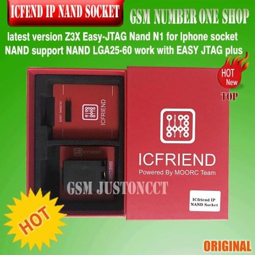 Latest version Icfrend ip Sockert Z3X Easy-JTAG Nand N1 for lphone socket NAND support NAND LGA25-60 workwith EASY JTAG plus box