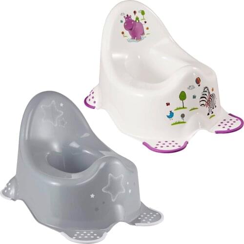 Anti-slip urinal ADAM in gray and white color without BPA and no harmful emissions manufactured in Europe