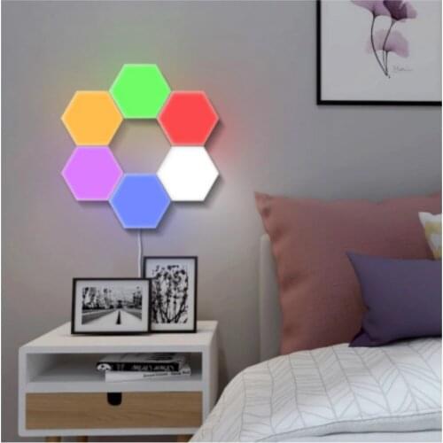Quantum Lamp LED Lamp Modular Touch Sensitive Lighting Hexagonal Night Light Lamps Wall Lamp Hexagonal Wall Light 1 Pcs