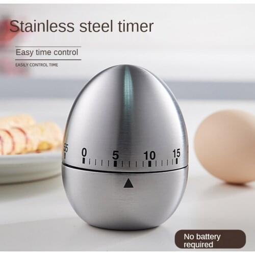 Manual Kitchen Timer Manager Stainless Steel Apple Egg Shaped Timer 60 Minutes Mechanical Rotating Alarm Reminder For Cooking