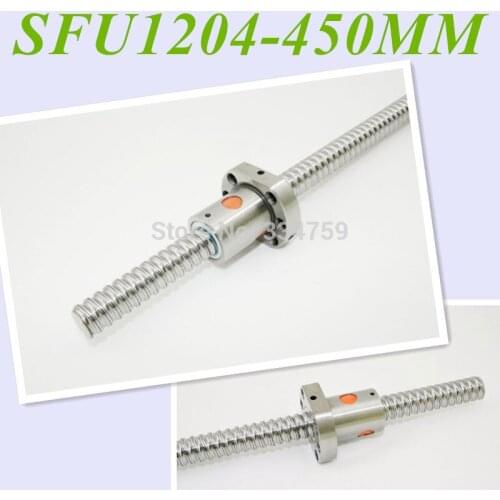 NEW 1pc SFU1204 450mm Ball Srew RM1204 L450mm Ballscrews +1pc 1204 ball nut without end machined CNC parts