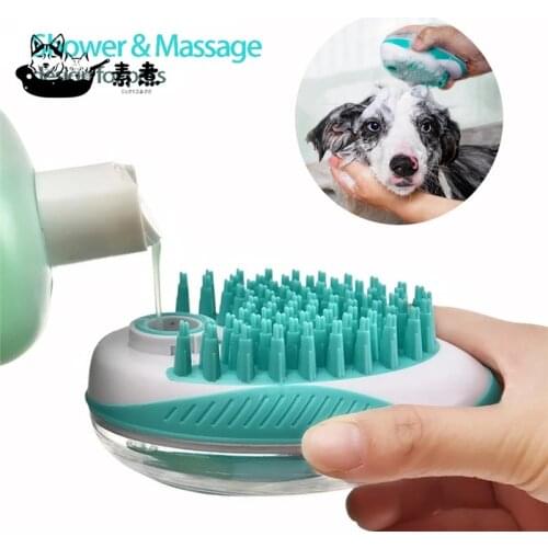 2in1 Pet Dog Shampoo Brush Pet SPA Massage Comb Soft Silicone Dogs Cats Shower Hair Grooming Cmob Cleaning Tool Rubber Brushes