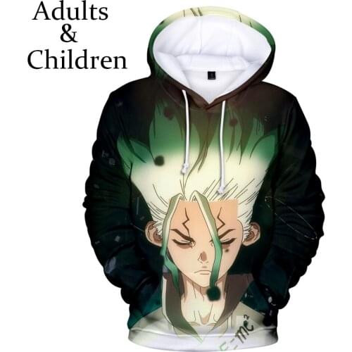Printed anime 3D dr.stone Hoodies Men women Fashion Sweatshirt dr.stone 3D boy girl Hoodies Casual Kids warm Pullover outwears