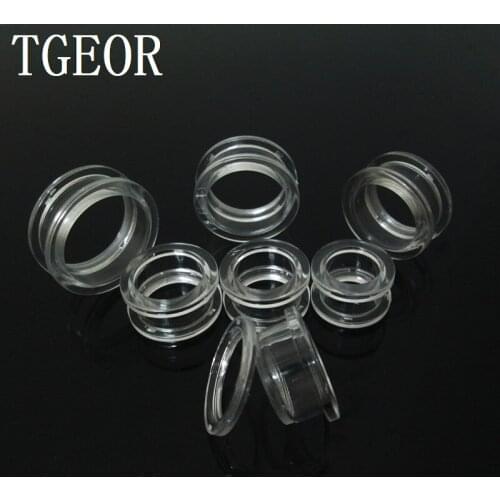 Piercing jewelry 1set=6pcs big Gauges white screw fit flesh tunnel acrylic screw on black ear tunnels