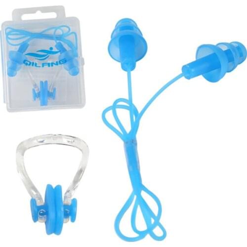 1set Waterproof Nose Clip + Longline Ear Plug Swimming Water Sports Protector
