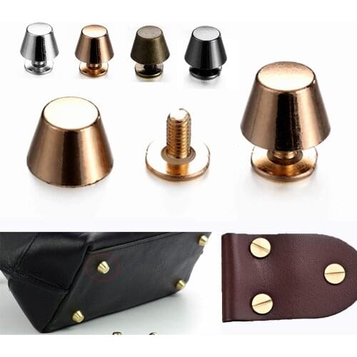 10set/bag 10/12mm DIY Strap Rivets Screw Bucket Dome Bolt Flat Head Screws Punk Metal Nail Cloth Button Luggage Bag Shoes Craft