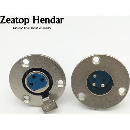 10Pcs Metal XLR 3Pin Male / Female Round Panel Socket 3 Pin XLR with 3 Hole Adapter Soldering Connector
