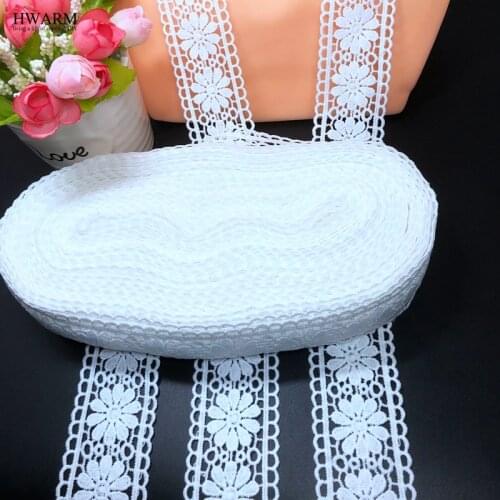 10yard 4.3cm High Quality lace fabric ribbon sewing trim wedding dress accessories DIY women skirt decoration hollow out embroid