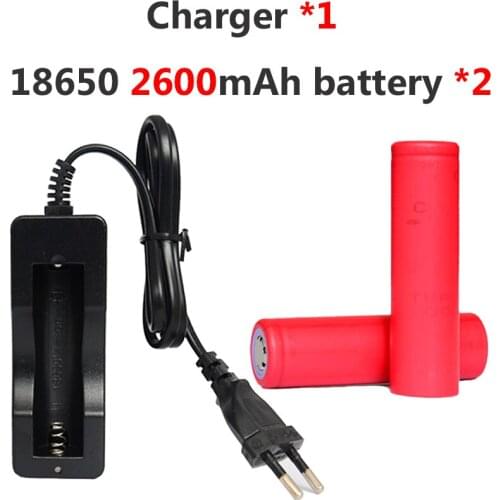 4pcs KingWei New 18650 2600mah Battery for Sanyo Li-ion Rechargeable Battery +1*803C Charger for Flashlight Batteries Power Bank