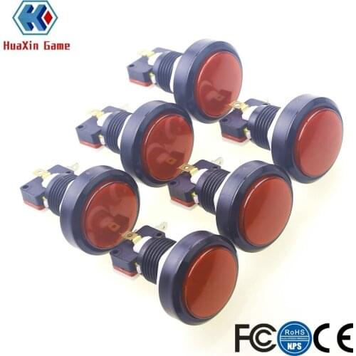 6pcs 46mm LED Lamp Illuminated Large Push Button To Arcade Machine Games DIY Part JAMMA