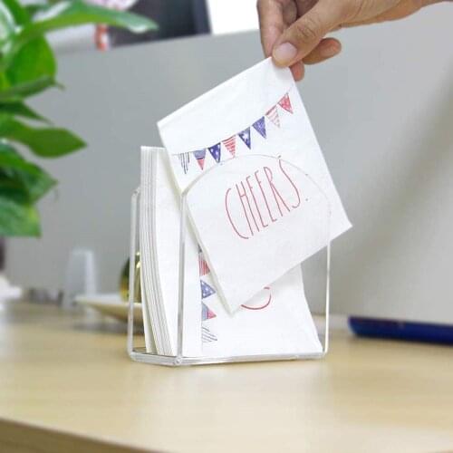 Acrylic Napkin Holder Napkin Clip Napkin Rack Box Serviette Holder Organizer Tissue Dispenser Storage Case Table Decor