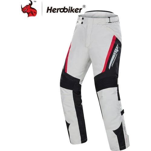 HEROBIKER Motorcycle Pants Waterproof Protective Gear Moto Motocross Pants Motorcycle Riding Trousers Pantalon For 4 Season