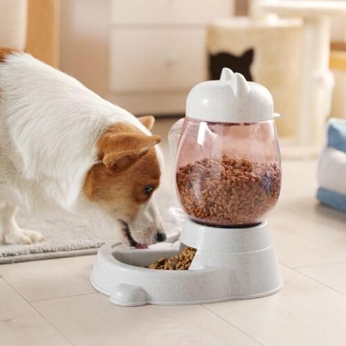 2.2L Drinking Water Bottle 528ML Slow Food Container Cat Ear Water Feeding Tool Creative Pet Drinking Automatic Water Feeder