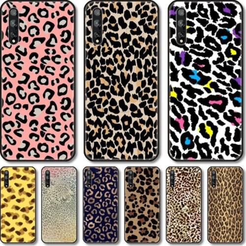 Leopard grain Phone Case For Huawei Y 5 6 7 8 9 A P S Pro 2020 2019 Black Shell Cover