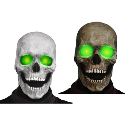 Halloween Masquerade Full Head Skull Mask/helmet With Movable Jaw Skeleton Skull Horror Mask Adults Cosplay Costumes