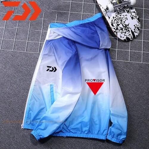 Mens Summer UV Protection Anti-sweat Fishing Shirt Thin DAIWA Breathable Quick Dry Fishing Jacket Hoodie Outdoor Sports Wear
